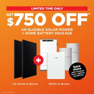 Get $750 off an eligible solar power and home battery package from Solahart